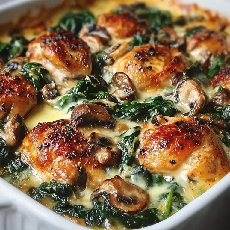 Chicken, Spinach, and Mushroom Low Carb Oven Dish