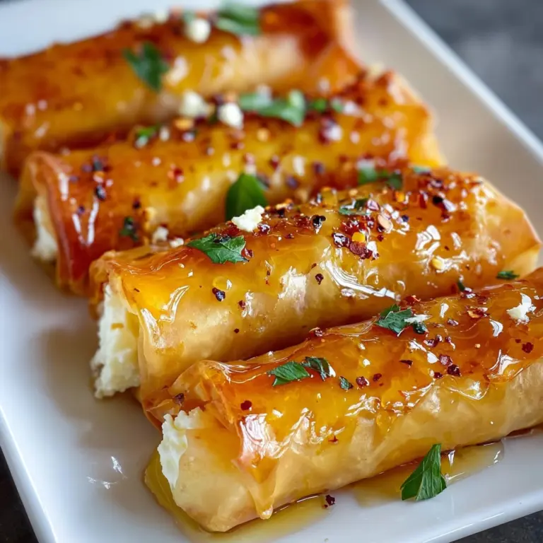 Oven Fried Feta Rolls with Chili Honey Recipe