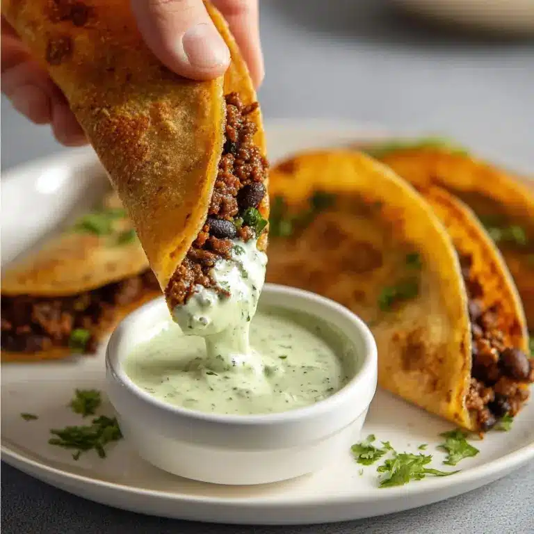 Crispy Baked Ground Turkey Tacos with Avocado Sauce Recipe