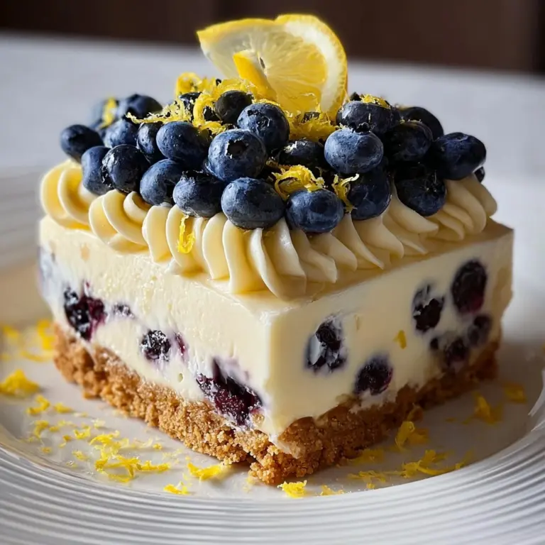 No-Bake Lemon Dazzling Blueberry Cream Cake Recipe