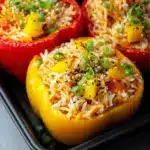 Teriyaki Pineapple Chicken Rice Stuffed Peppers