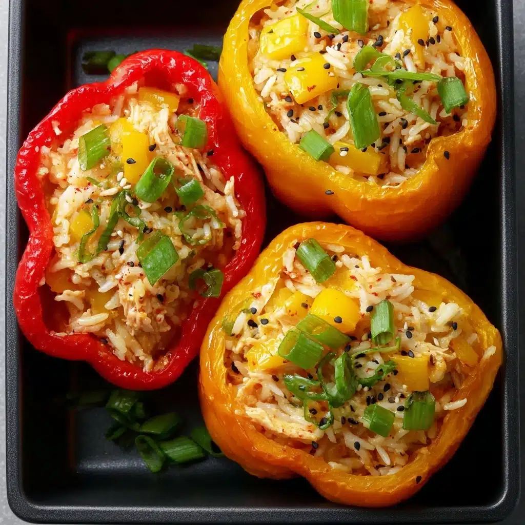 Teriyaki Pineapple Chicken Rice Stuffed Peppers - Recipe Image