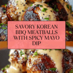 Korean BBQ Meatballs with Spicy Mayo Dip Recipe