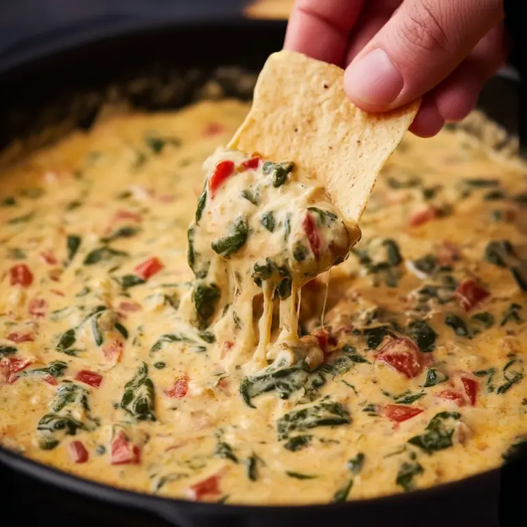 Slow Cooker Queso Spinach Dip Recipe