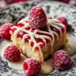Raspberry Shortbread with White Chocolate Drizzle Recipe