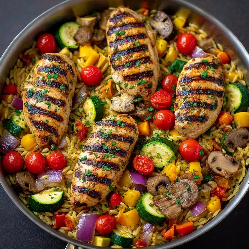 Easy Balsamic Chicken & Veggie Orzo Recipe - Recipe Image