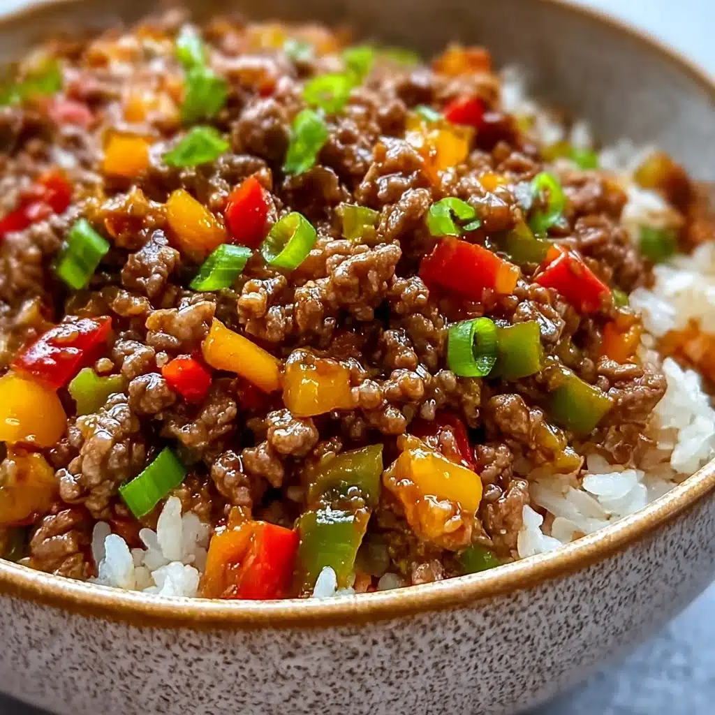 Beef Pepper Rice Bowl - Recipe Image