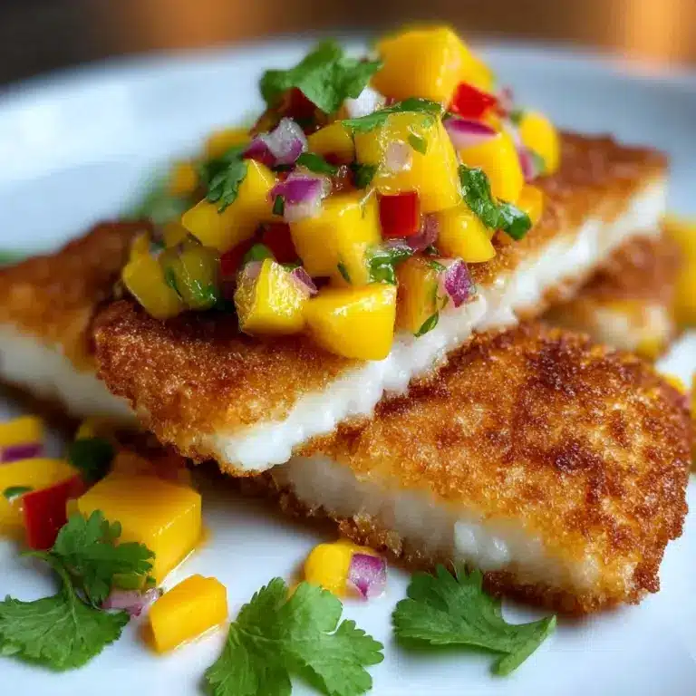 Coconut Crusted Fish with Mango Salsa is a must-try! Recipe