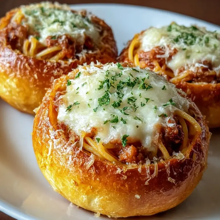 Spaghetti Garlic Bread Bowls Recipe