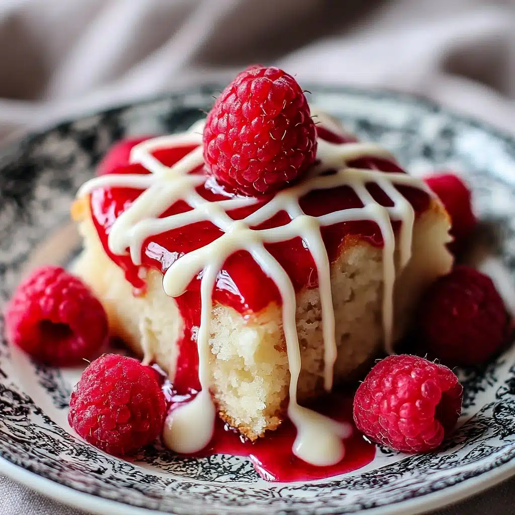 Raspberry Shortbread with White Chocolate Drizzle Recipe