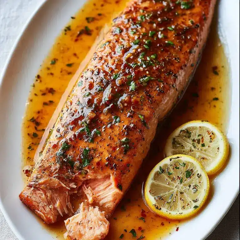 Glazed Brown Sugar Soy Salmon with Garlic and Lemon