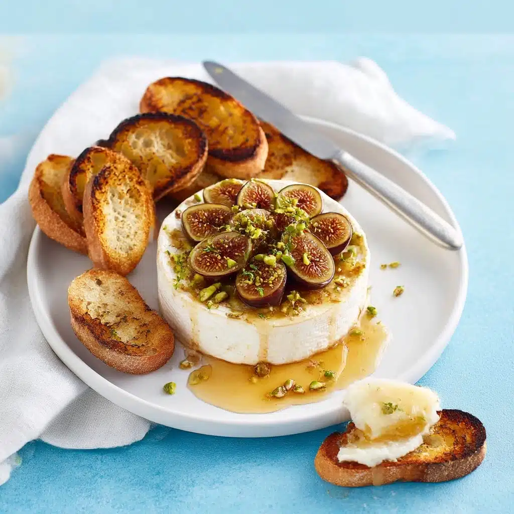 Best Baked Brie with Honey, Fig and Pistachio Recipe - Recipe Image