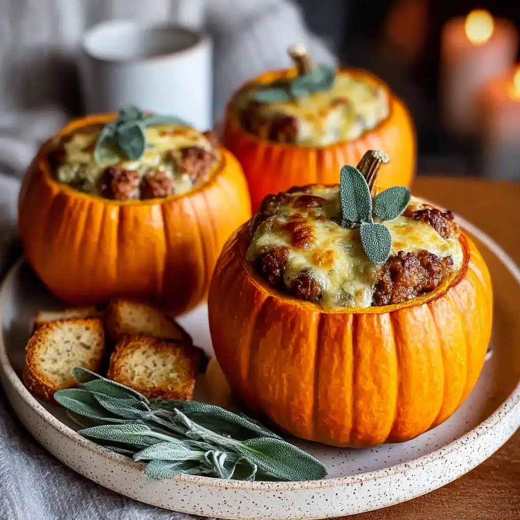 Turkey Sage Stuffed Pumpkins Recipe - Recipe Image