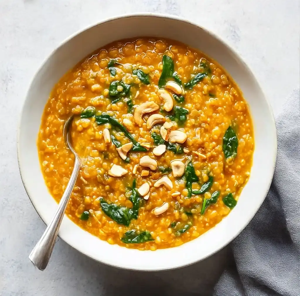 Pumpkin Lentil Curry with Spinach Recipe