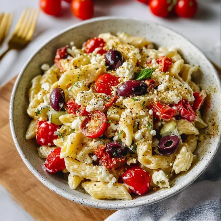 Greek Pasta with Feta & Olives Recipe