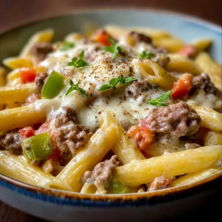 Philly Cheesesteak Pasta Recipe