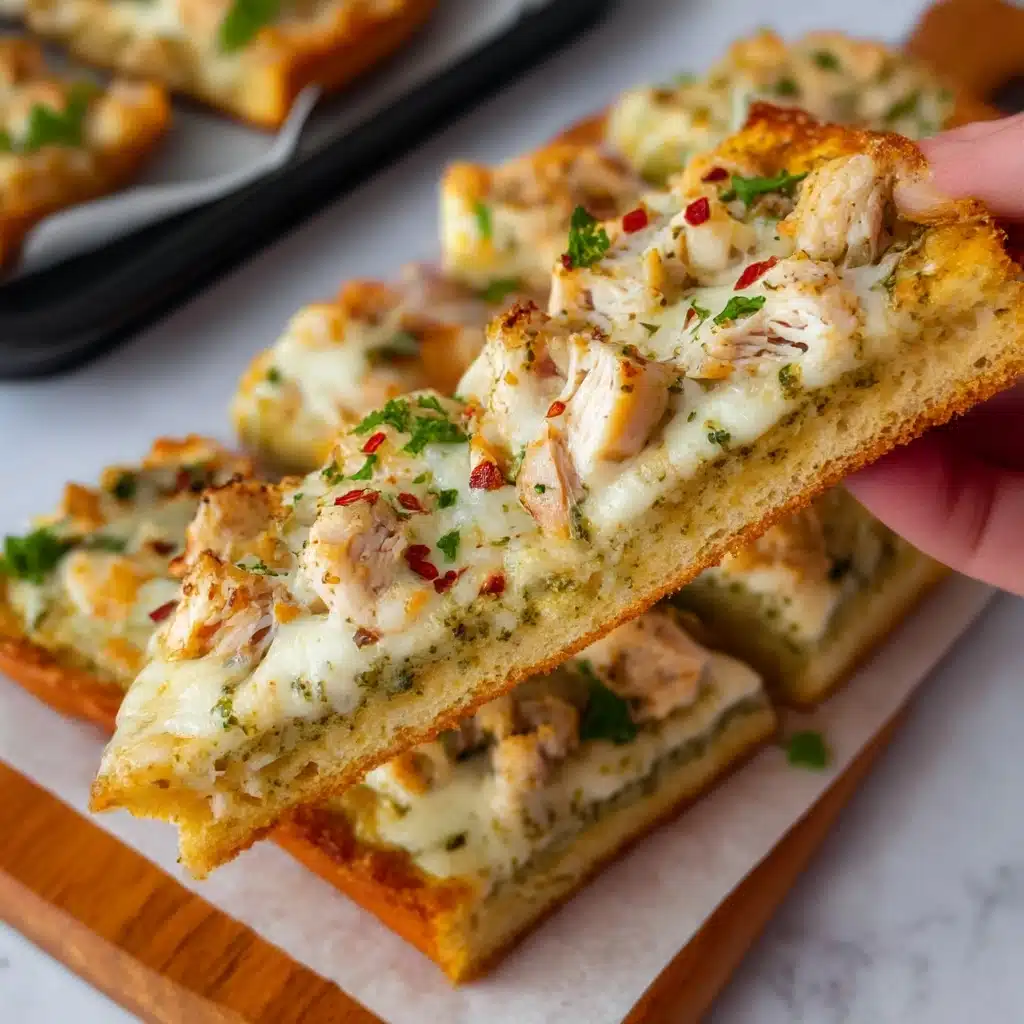 The Viral Chicken Alfredo Garlic Bread - Recipe Image