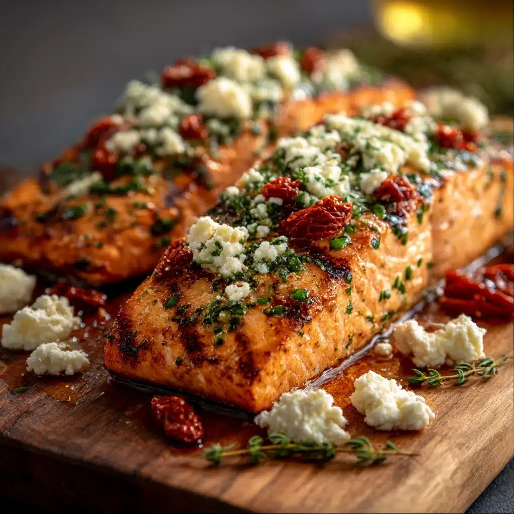 Mediterranean Baked Salmon With Feta & Sun-dried Tomatoes Recipe - Recipe Image