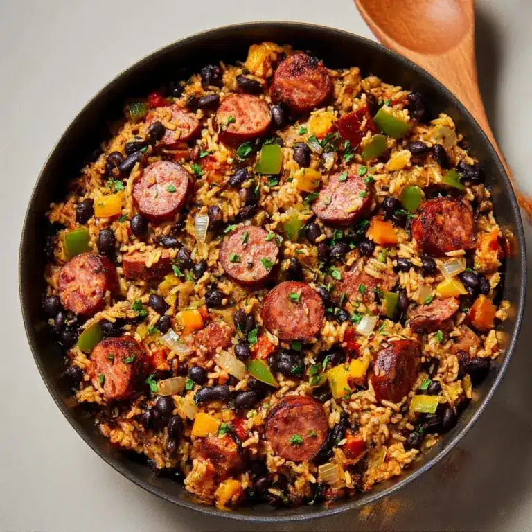 Hearty Black Beans and Rice with chicken sausage Recipe