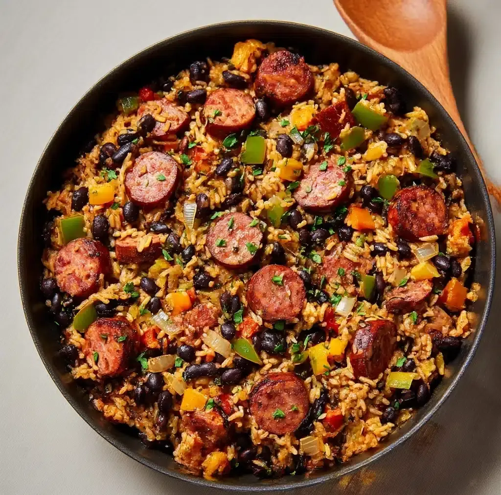 Hearty Black Beans and Rice with chicken sausage Recipe