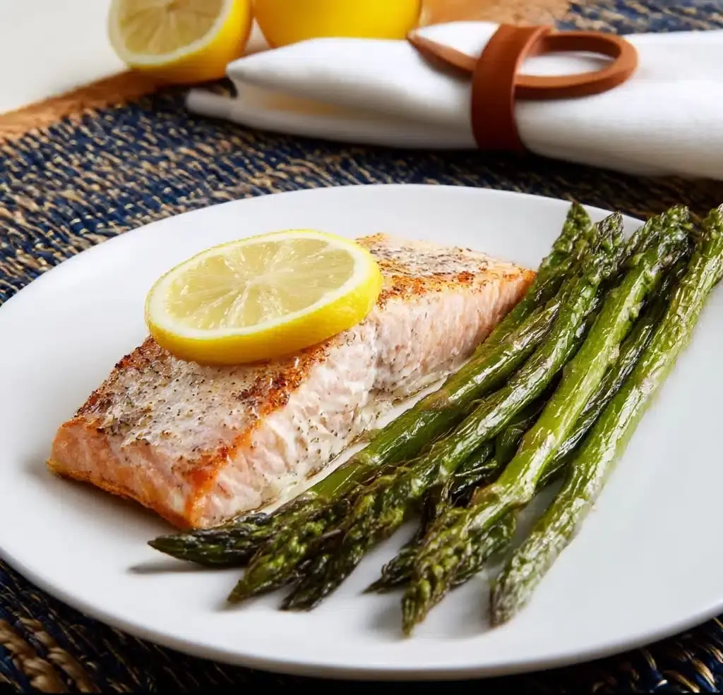Baked Salmon with Lemon and Asparagus Recipe