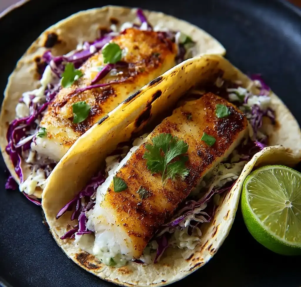 Fish Tacos with Cabbage Slaw Recipe