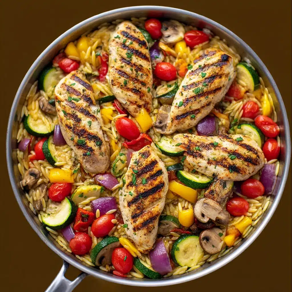 Easy Balsamic Chicken & Veggie Orzo Recipe - Recipe Image