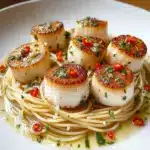 Savory Sea Scallops with Angel Hair Pasta in Zesty Lemon Sauce