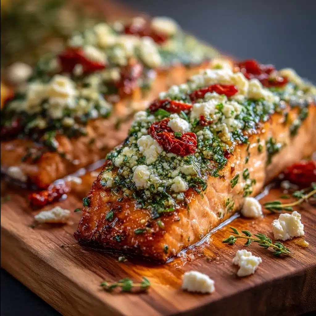 Mediterranean Baked Salmon With Feta & Sun-dried Tomatoes Recipe - Recipe Image