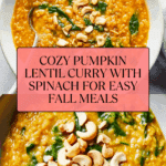 Pumpkin Lentil Curry with Spinach Recipe