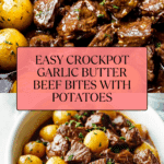 Crockpot Garlic Butter Beef Bites with Potatoes Recipe