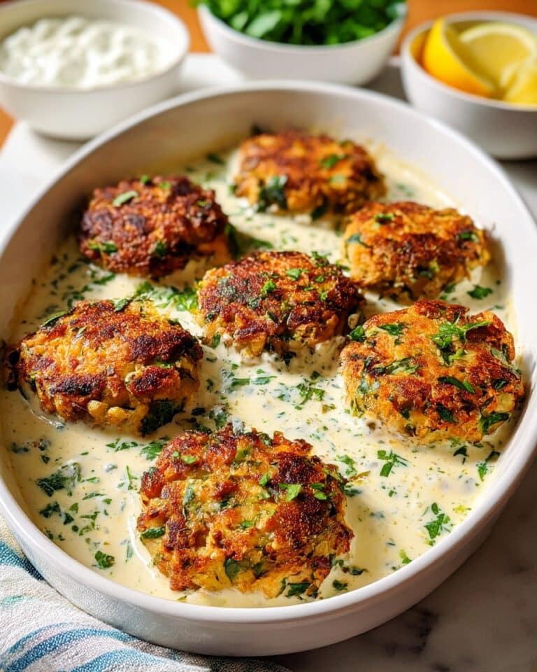 Salmon Patties with Creamy Lemon-Garlic Sauce Recipe