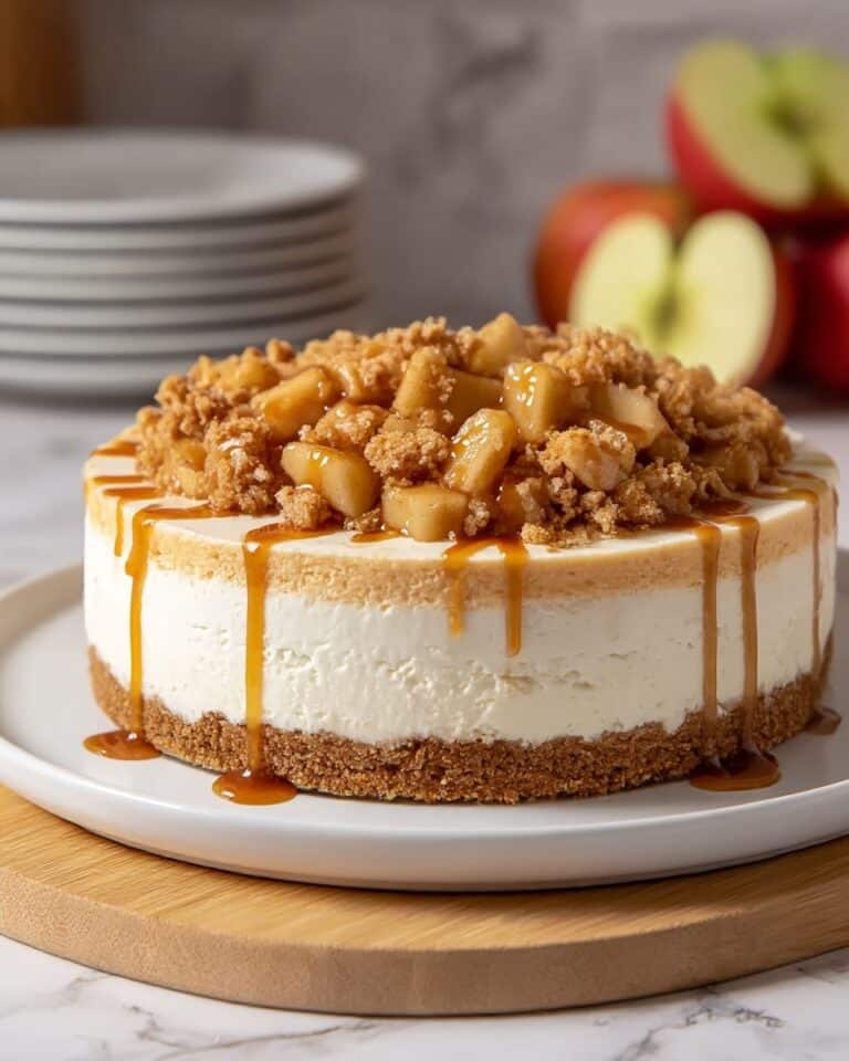 No-Bake Apple Crumble Cheesecake Recipe