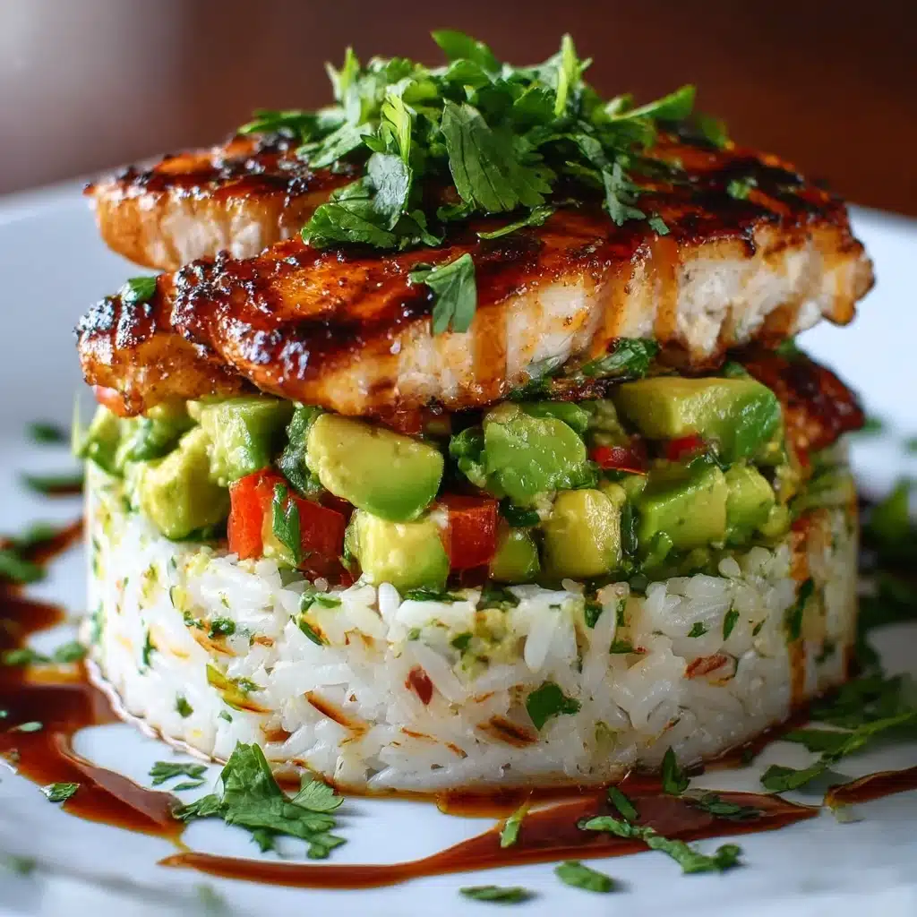 Honey Lime Chicken & Avocado Rice Stack Recipe - Recipe Image