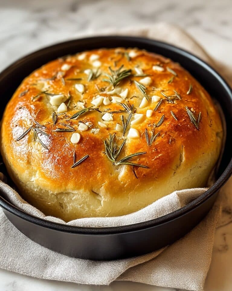 Rustic No-Knead Rosemary Garlic Bread Recipe