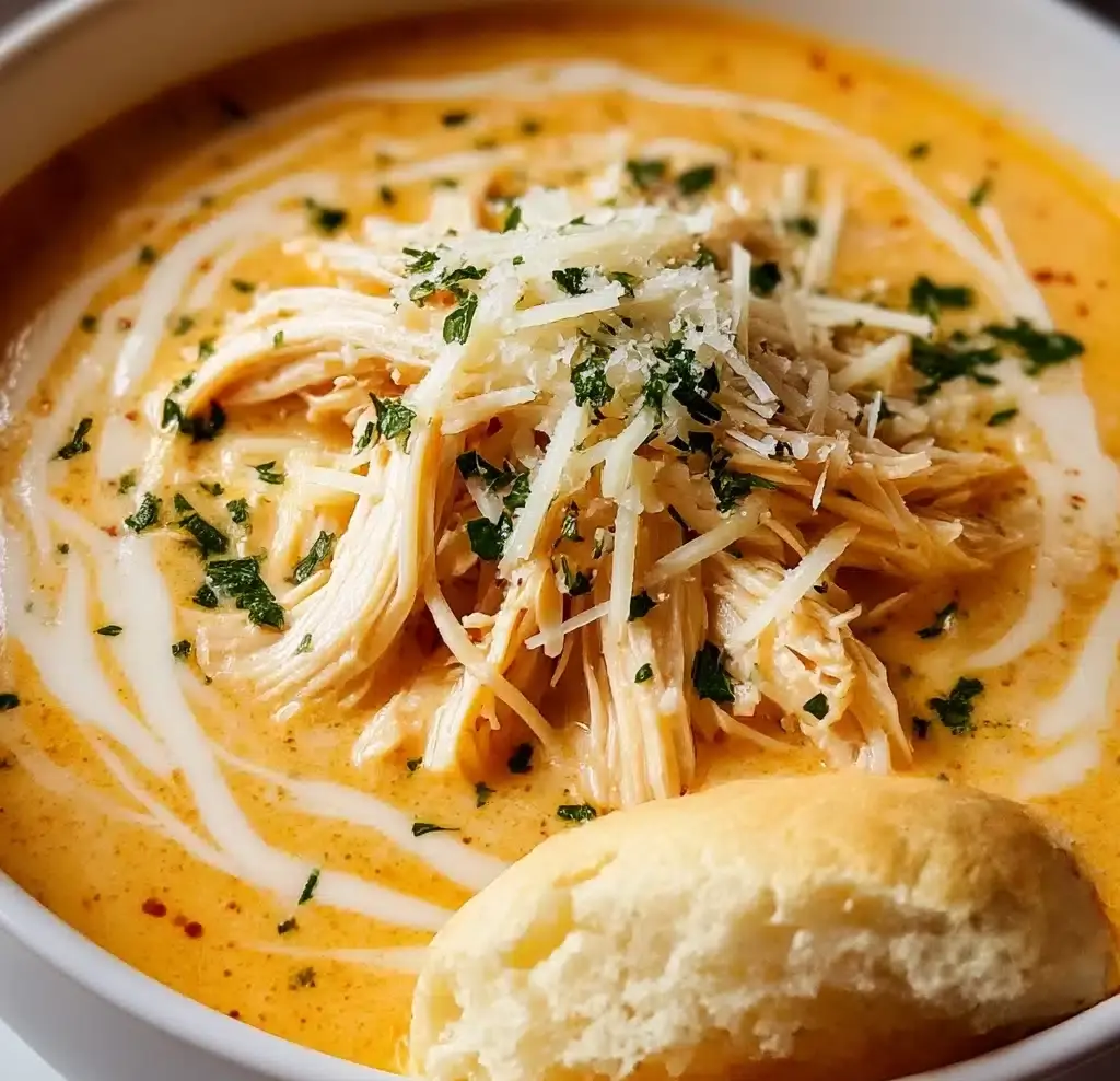 Crock Pot Creamy Chicken Parmesan Soup Recipe