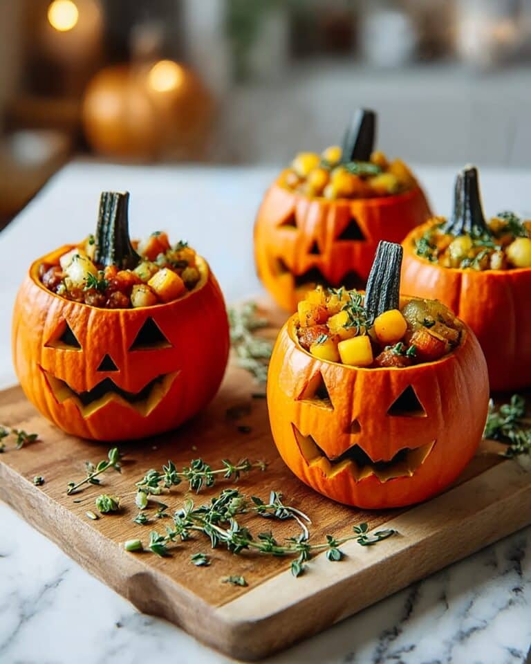 Spooky Pumpkin Stuffed Peppers Recipe