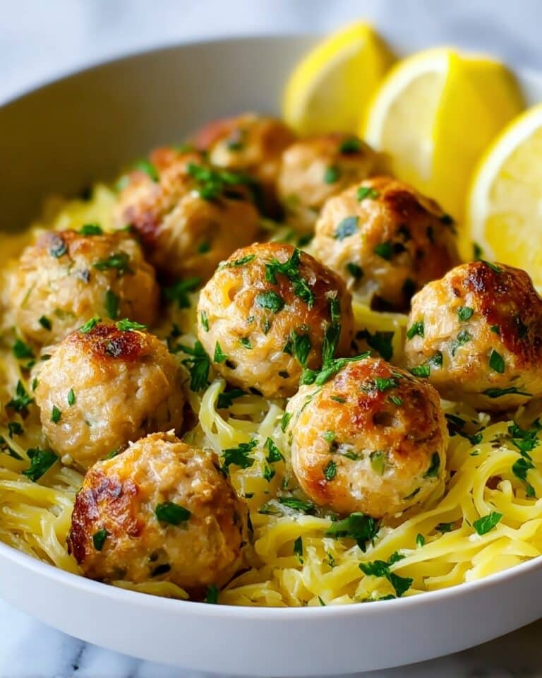 Greek Chicken Meatballs with Lemon Orzo Recipe