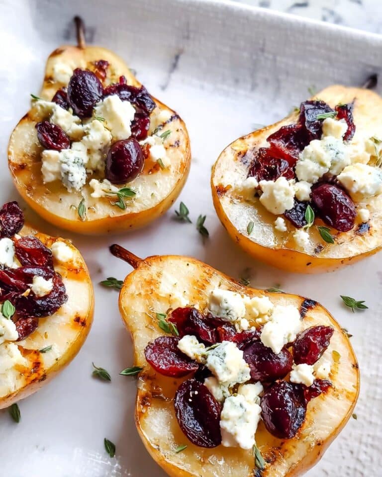 Baked Pears with Feta, Honey, and Cranberries Recipe