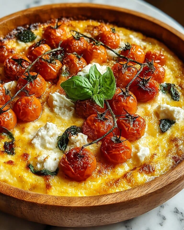 Savory Herbed Polenta & Roasted Tomato Bake Recipe
