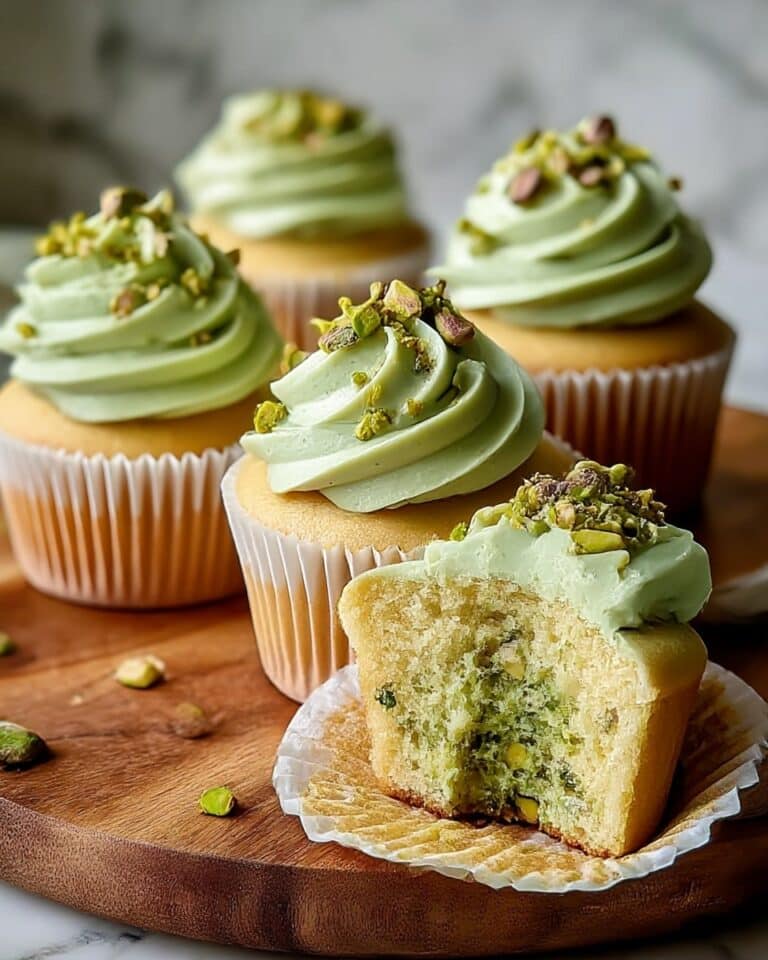 Pistachio Cupcakes with Vanilla Buttercream Frosting Recipe