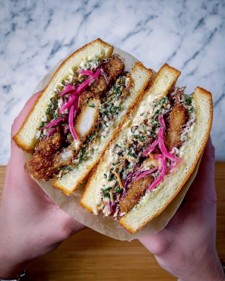 Curried Chicken Sandwich with Lime Coleslaw and Mint Yoghurt Recipe