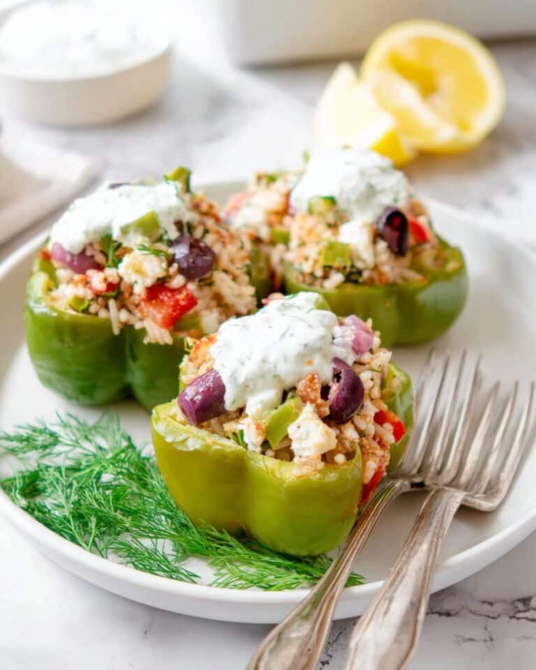 Greek Chicken Stuffed Bell Peppers Recipe