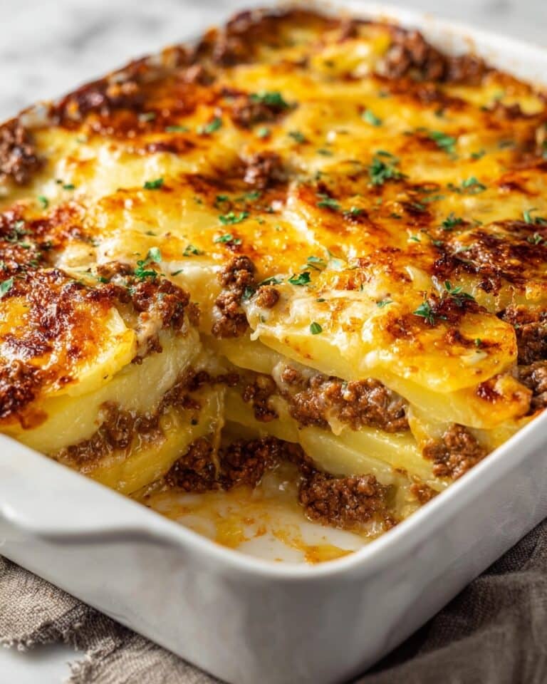 Cheesy Hamburger Potato Casserole Recipe