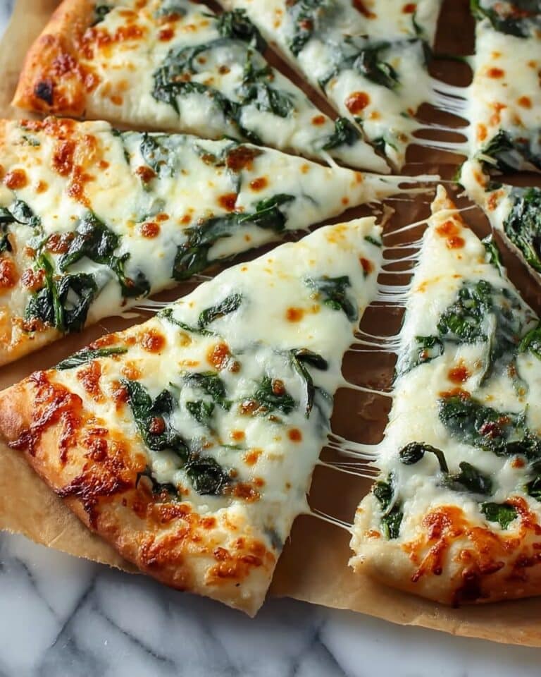 Roasted Garlic Spinach White Pizza Recipe
