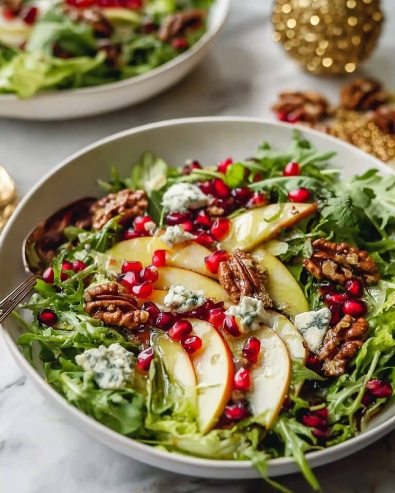 Pomegranate Christmas Salad with Honey Mustard Dressing Recipe