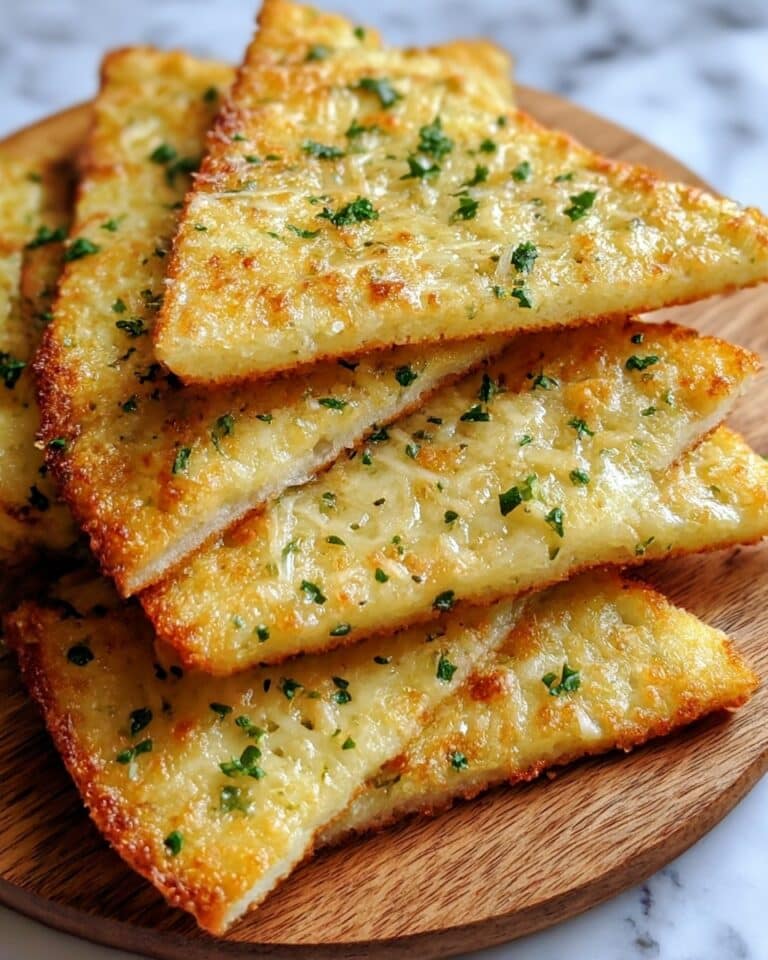 Cheesy Keto Garlic Flatbread (Low-Carb, Gluten-Free) Recipe