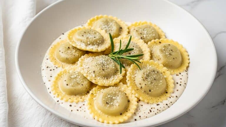 Butternut Squash Ravioli with Rosemary Cream Sauce Recipe