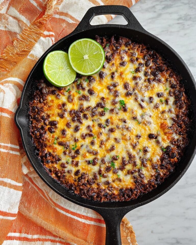 Cheesy Spicy Black Bean Skillet Recipe