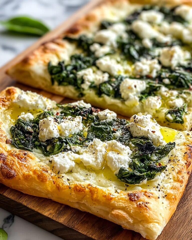Greek Roasted Garlic Spinach White Pizza Recipe